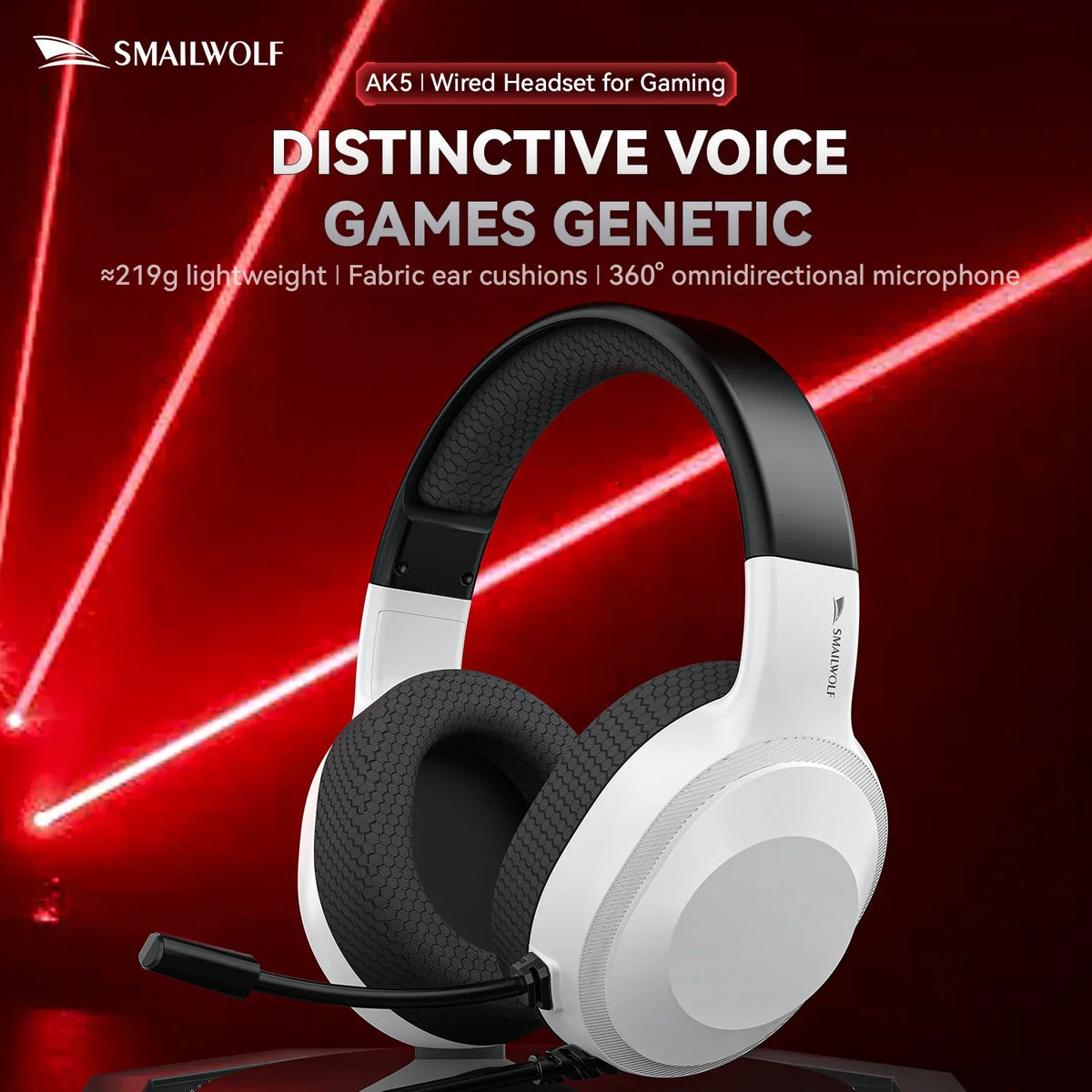 Gaming Headset Wired Lightweight With Omnidirectional Mic - Tophatter Daily Deals