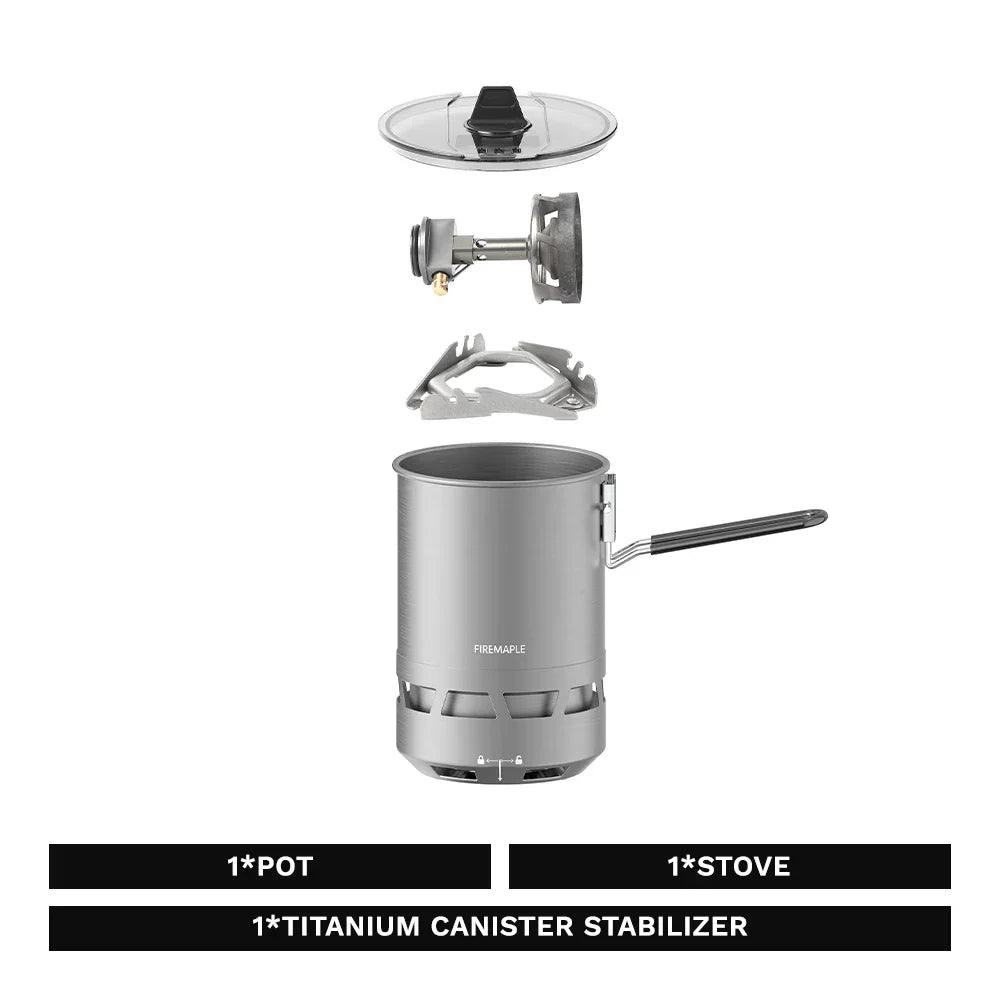Camping Gas Stove with Pot Burner Grey Camp Cooking - Tophatter Daily Deals