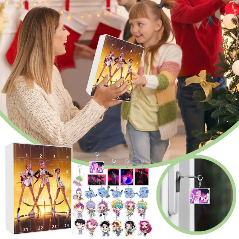 Kpop Advent Calendar 24 Day Demon Hunters Keychain Gift - Tophatter Daily Deals