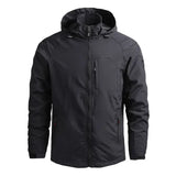 Waterproof Men Jacket- Hooded Windbreaker Polyester Camping - Tophatter Daily Deals