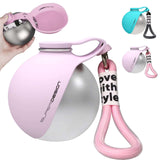 2-in-1 Portable Dog Water Bottle for Small Dogs - Leak-Proof Pink Dog Water Bottles - Tophatter Daily Deals