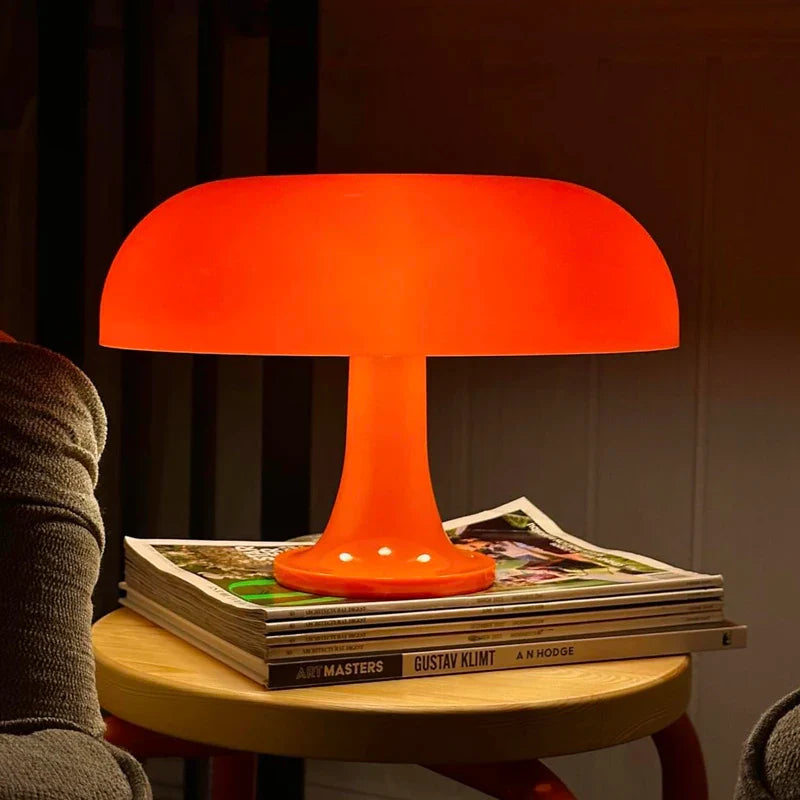 Japandi LED Mushroom Table Lamp Ivory Minimalist Bedside Lighting - Tophatter Daily Deals