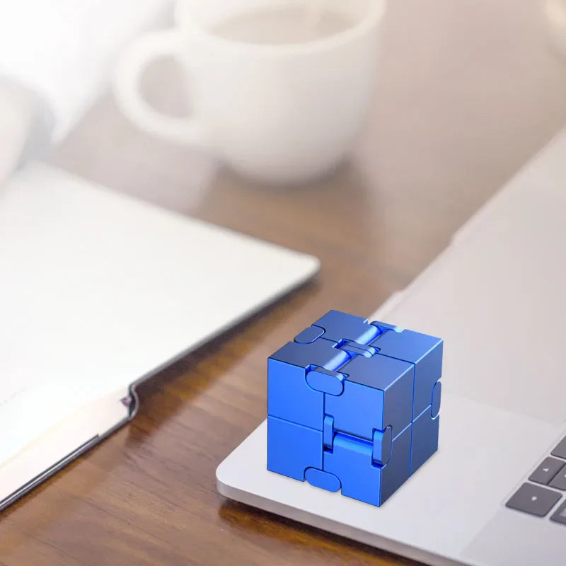 Metal Magic Cube Stress Relief Toy Portable Puzzle Focus - Tophatter Daily Deals
