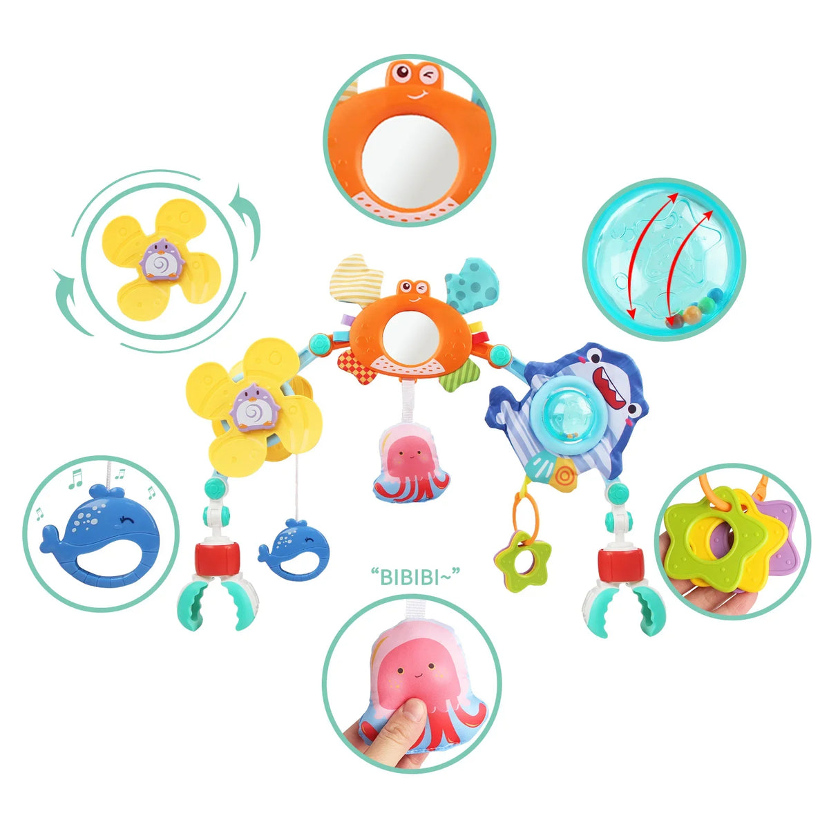 Stroller Activity Arch Toy Newborn Sensory Toys Fine Motor - Tophatter Daily Deals