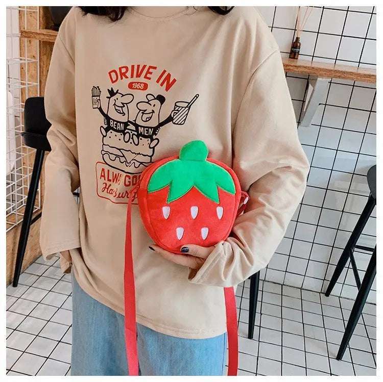 Red Strawberry Crossbody Bag Gold Chain Fruit - Tophatter Daily Deals