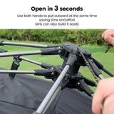 3–4 Person One-Touch Camping Tent Silver Coated Black Tents - Tophatter Daily Deals