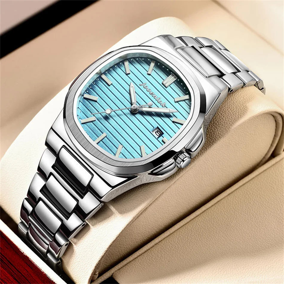 Luxury Quartz Watch Stainless Steel Date Waterproof Luminous - Tophatter Daily Deals