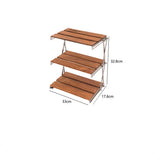 Portable 3-Tier Camping Rack Foldable Brown Camp Furniture - Tophatter Daily Deals