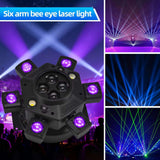 Moving Head Disco Lighting 6 Arms RGBW LED Strobe Lighs Disco Party Lights - Tophatter Daily Deals
