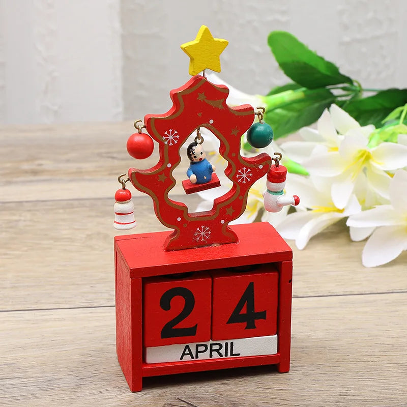 Christmas Wooden Countdown Calendar Ornament Tabletop Decor B - Tophatter Daily Deals