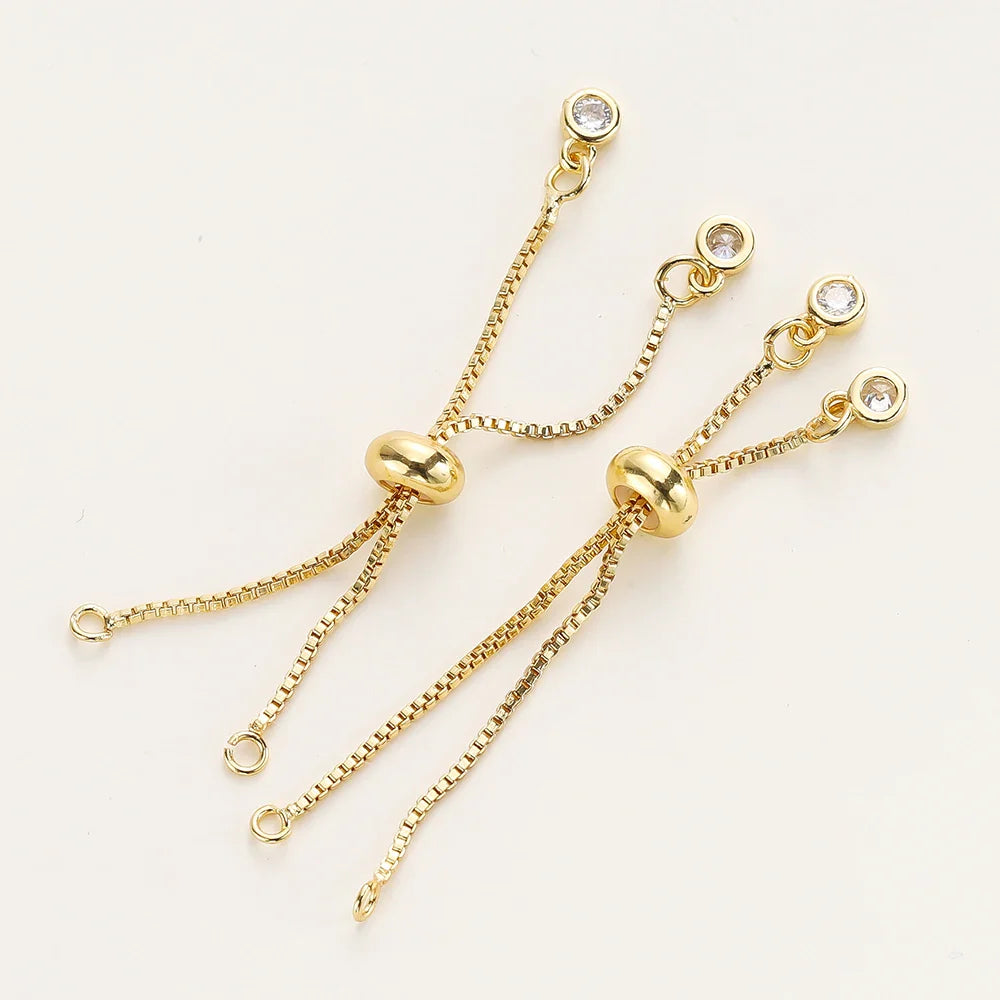 Adjustable Slider Chains For DIY Bracelet Making Accessories 18K - Tophatter Daily Deals