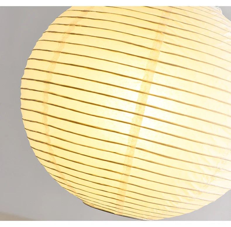 Japandi Pendant Lamp Wabi Sabi Rice Paper Round LED Dimmable - Tophatter Daily Deals