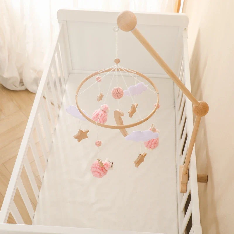 Baby Crib Mobile Wooden Musical Newborn Sensory Toys - Tophatter Daily Deals