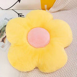 Fresh Colorful Pastel Flower Plush Toy Cushion Yellow x Pink Flowers - Tophatter Daily Deals