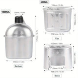 4-Piece Military Cookware Set Silver Camp Cooking - Tophatter Daily Deals