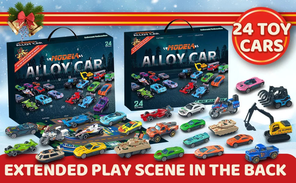 Advent Calendar 24 Alloy Cars Set Christmas Countdown - Tophatter Daily Deals