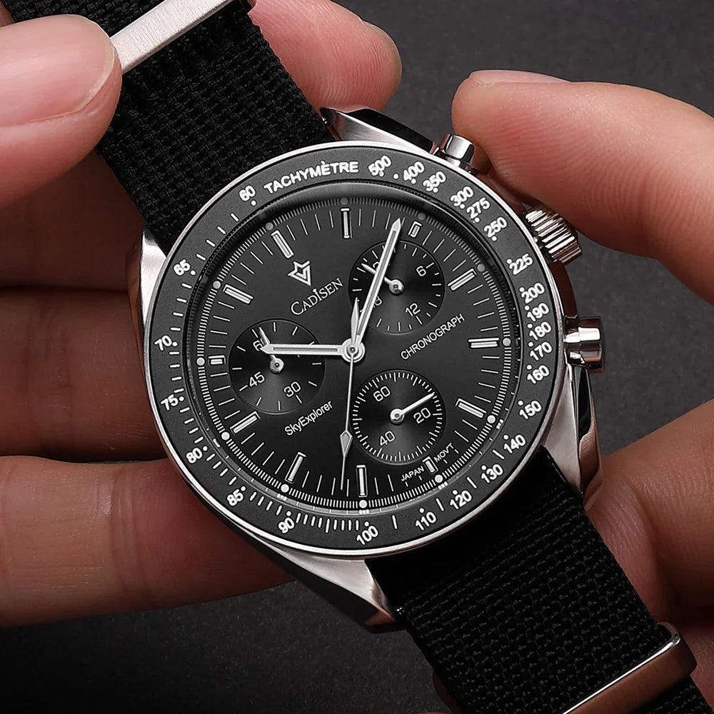 Quartz Chronograph Canvas Watch With Sapphire Crystal - Tophatter Daily Deals