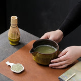 Matcha Tea Set Handmade Pottery Bowl Bamboo Whisk Kit - Tophatter Daily Deals