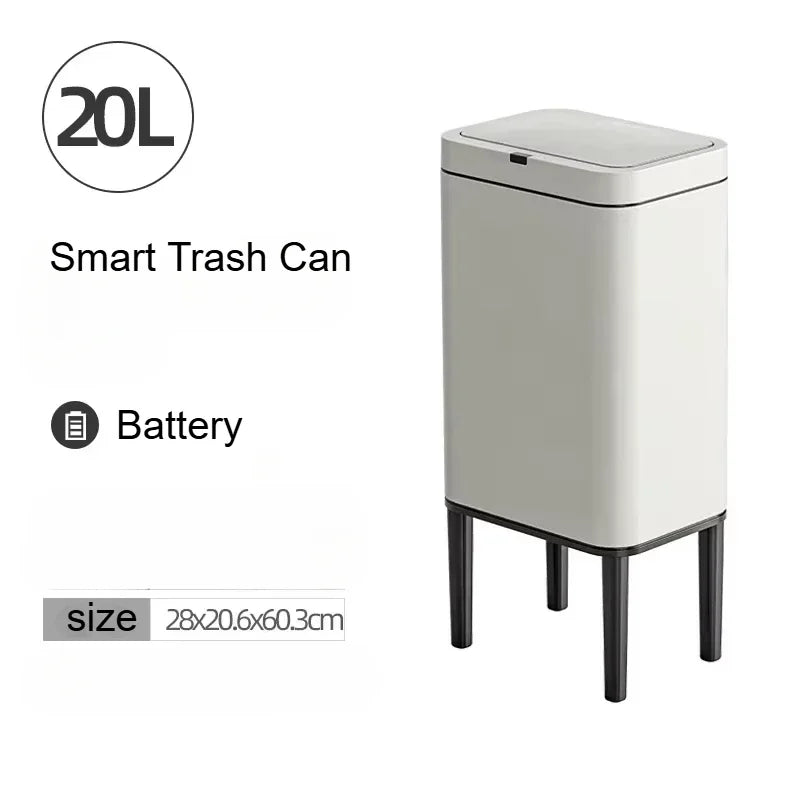 Smart Sensor Trash Can 20L Stainless Steel Waste Bin 20L Grey-Battery - Tophatter Daily Deals
