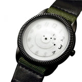 Quartz Handless Watch Canvas Strap Minimalist Style WD-green - Tophatter Daily Deals