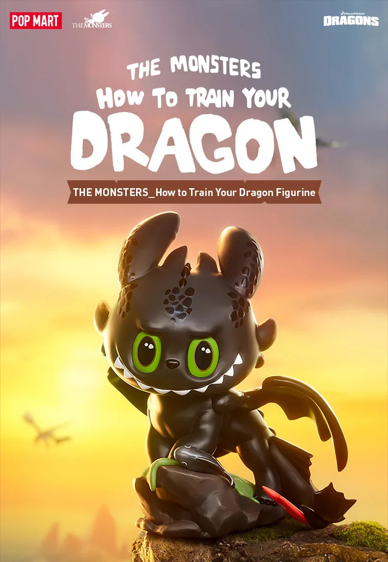 Genuine Pop Mart The Monsters Labubu - How to Train Your Dragon 200% Figurine Toothless Light Fury Mythical - Tophatter Daily Deals
