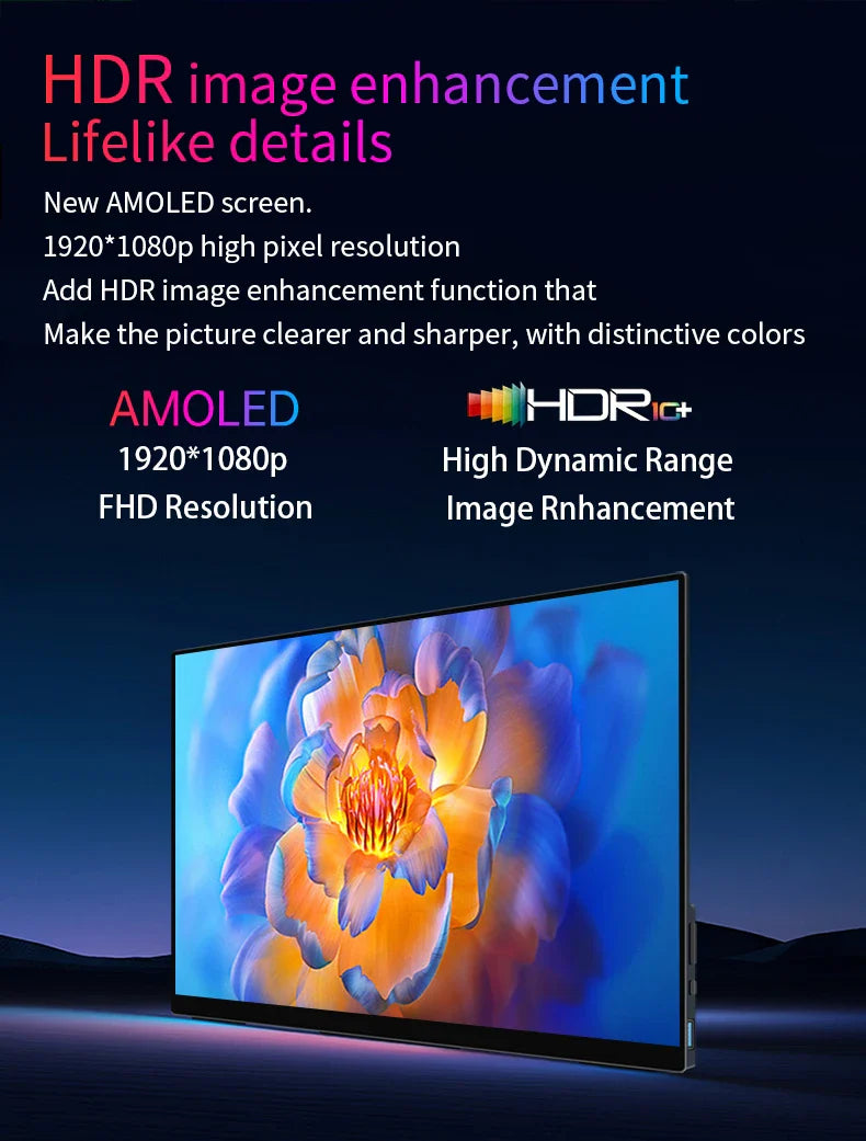 OLED 13.3 Portable Monitor Metal Frame Travel Display - Tophatter Daily Deals