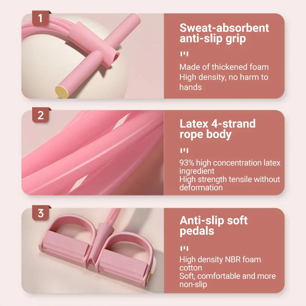 Resistance Band 6 Tube Pedal Puller Fitness Trainer - Tophatter Daily Deals