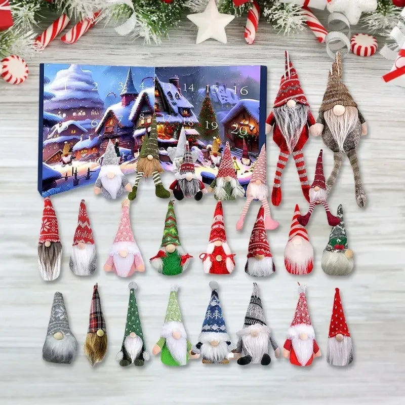 Gnome Advent Calendar Plush Set Christmas Decor 2025 - Tophatter Daily Deals