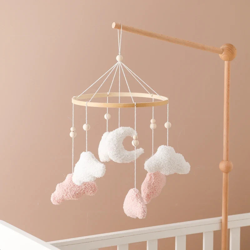 Wooden Crib Mobile Felt Bear Musical Newborn Sensory Toys - Tophatter Daily Deals