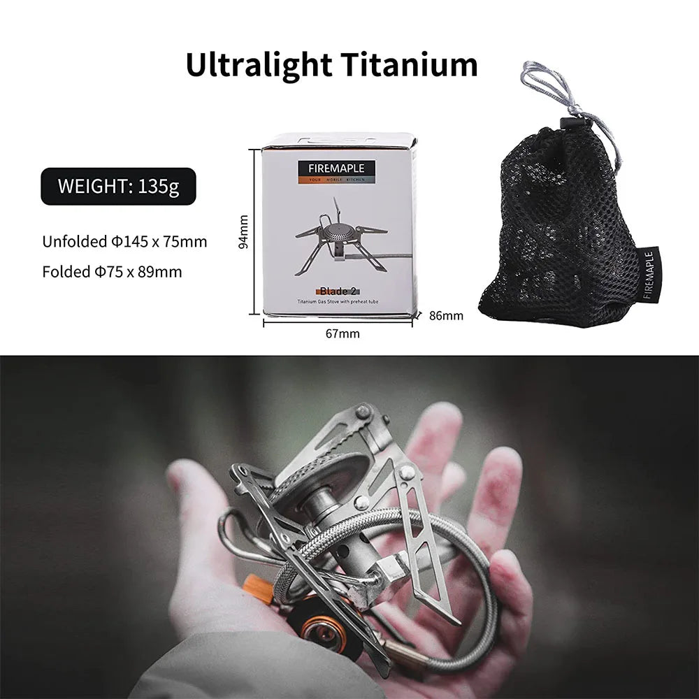 Titanium Blade 2 Camping Gas Stove Silver Camp Cooking - Tophatter Daily Deals