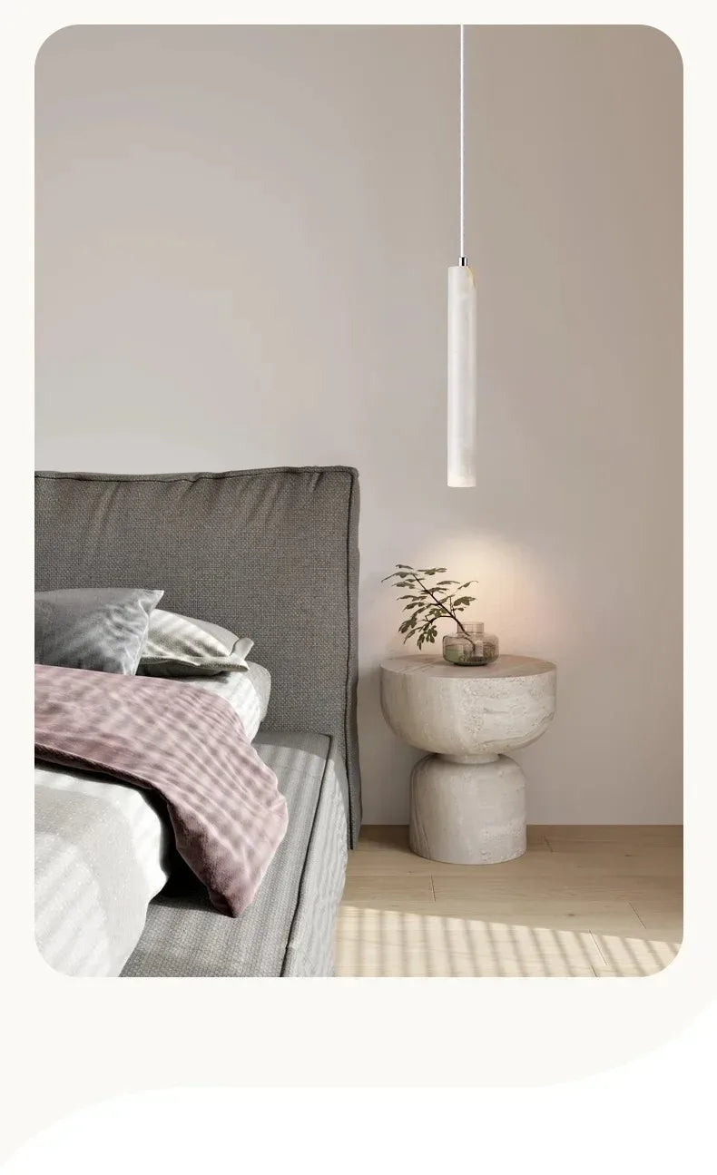 Japandi LED Pendant Lamp Wood Tube Japan Style Bedroom Light - Tophatter Daily Deals