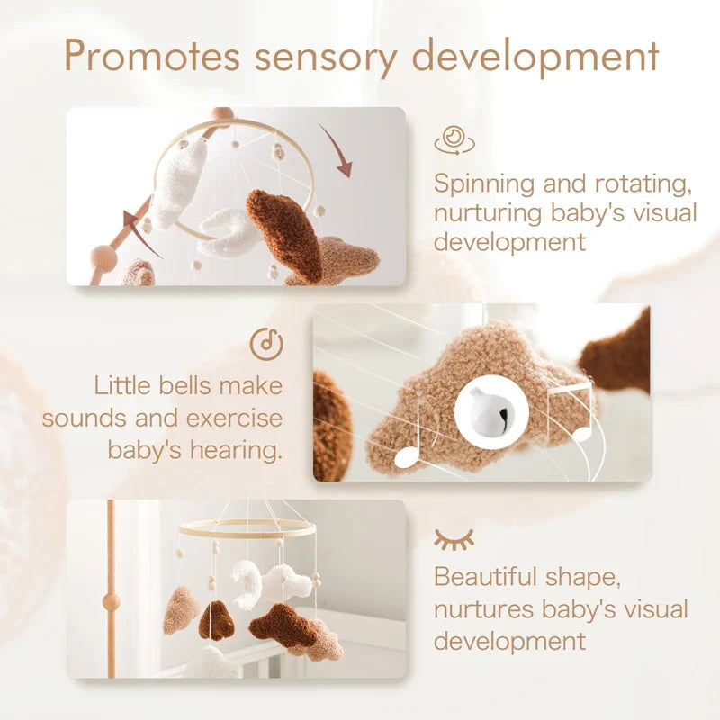 Baby Crib Mobile Wooden Nursery Newborn Sensory Toys - Tophatter Daily Deals