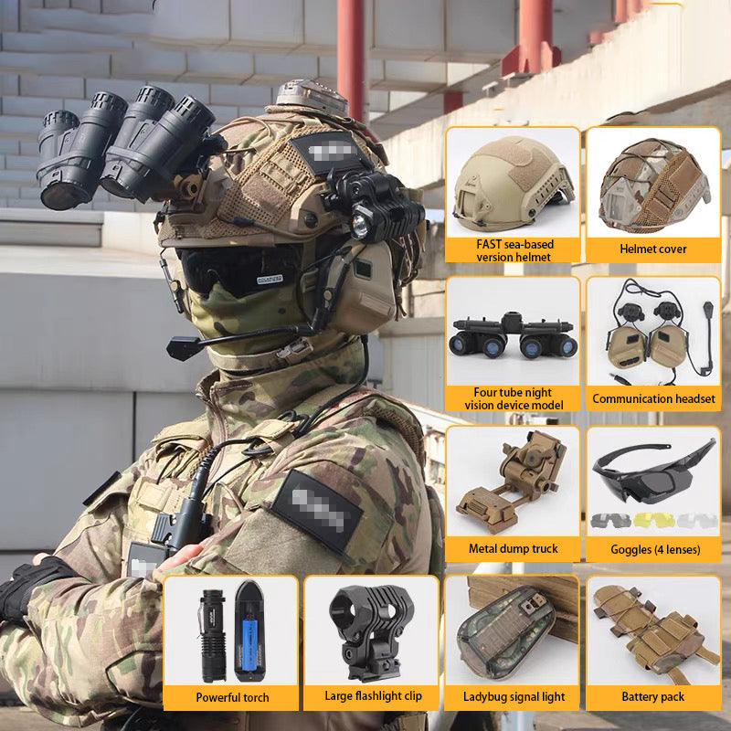 Sea-based FAST tactical helmet night vision combat COS equipment Snad Color - Tophatter Daily Deals