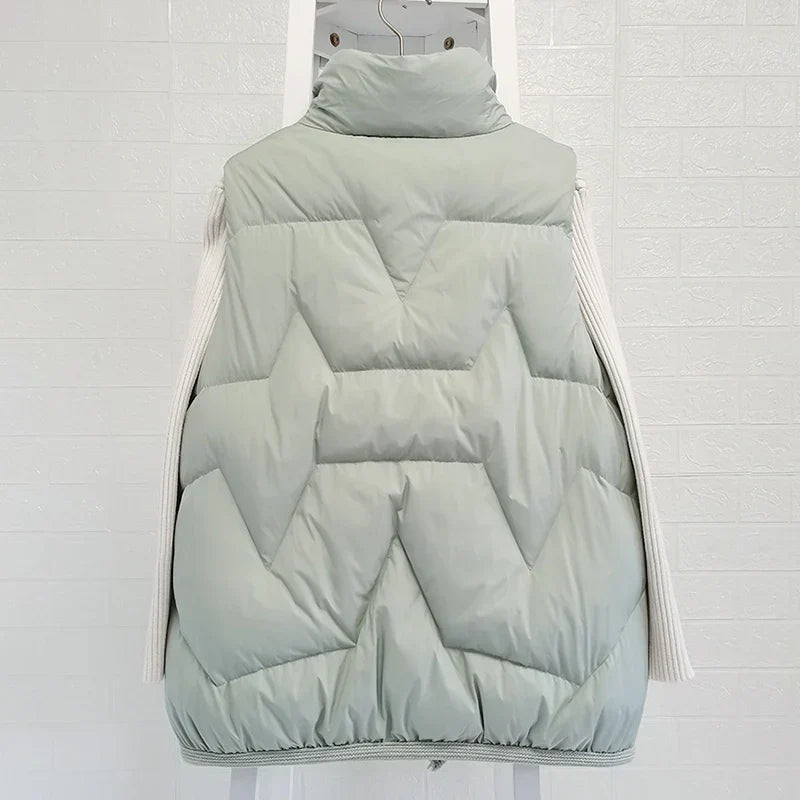 Lightweight Women’s Puffer Vest - Short Relaxed, Duck Down - Tophatter Daily Deals