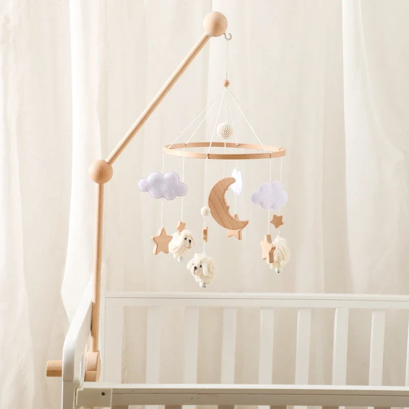Wooden Felt Animal Crib Mobile With Soothing Calming Music - Tophatter Daily Deals