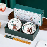 Japanese Hand Painted Ceramic Bowl Set With Chopsticks E-2bowl 2chopsticks - Tophatter Daily Deals