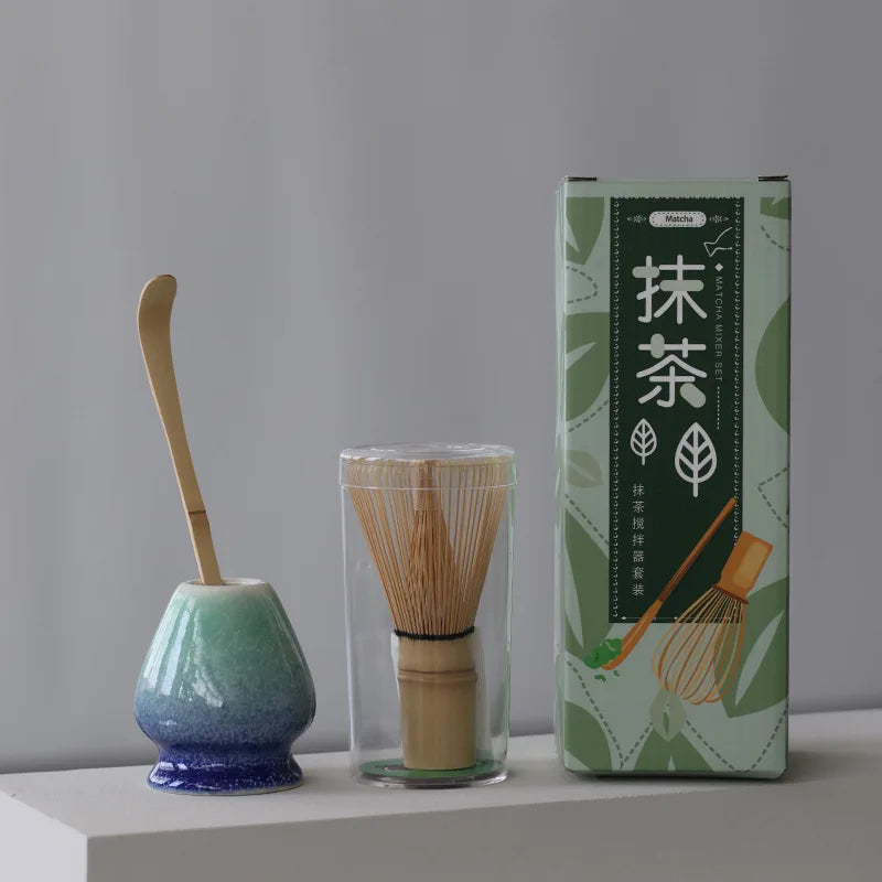 Ceramic Matcha Tea Set With Bamboo Whisk Gift Box Kit Set C - Tophatter Daily Deals