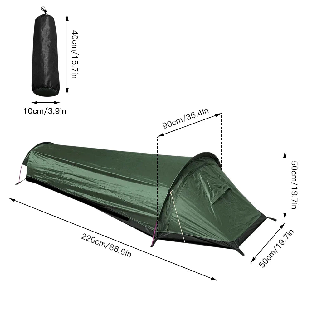 Ultralight Single-Person Camping Tent Green Tents - Tophatter Daily Deals