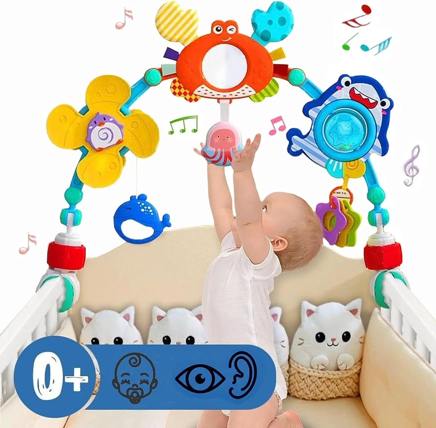 Stroller Activity Arch Toy Newborn Sensory Toys Fine Motor - Tophatter Daily Deals