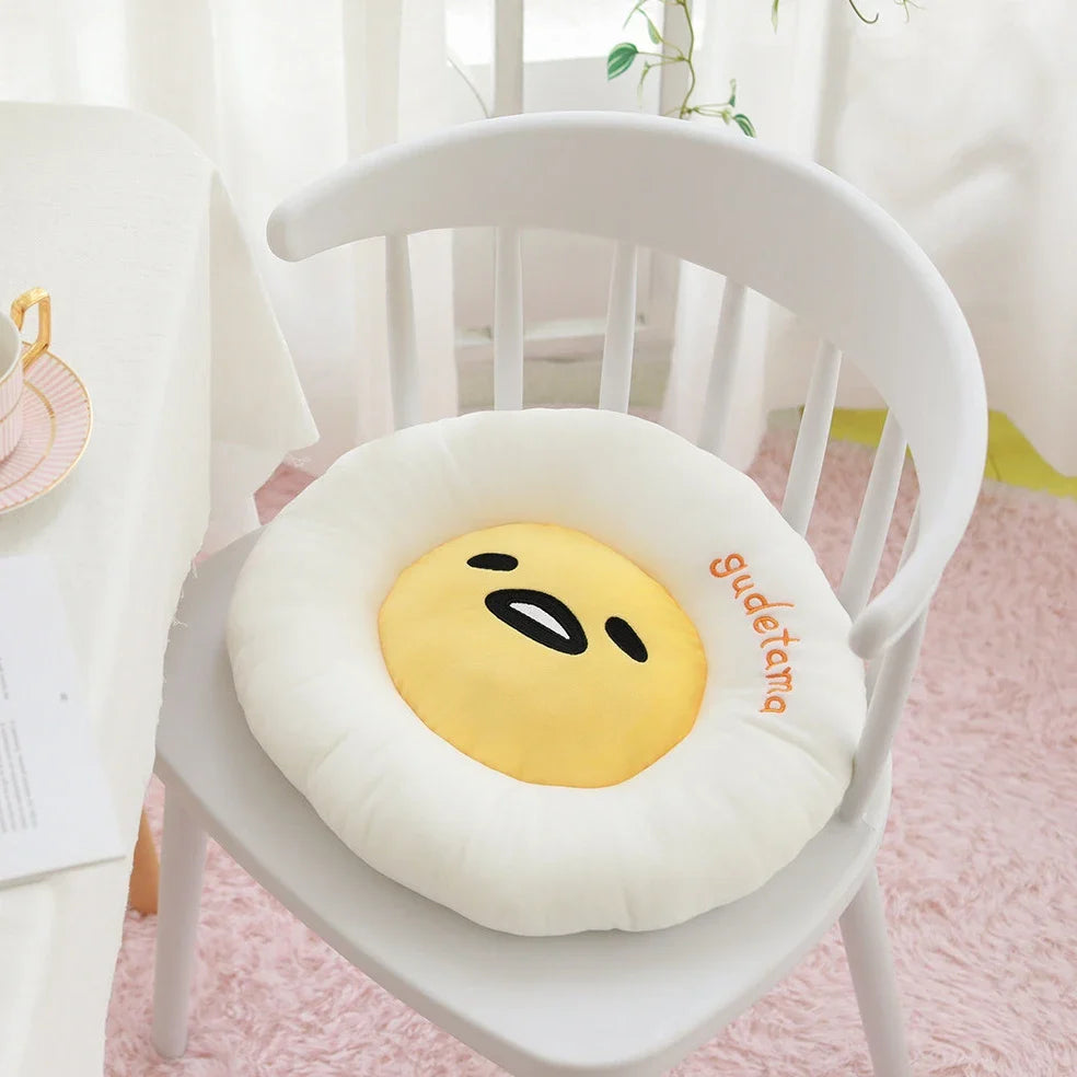 Sanrio Lazy Egg Gudetama Plush Pillow Cushion Chair Cover Round 40cm Food - Tophatter Daily Deals