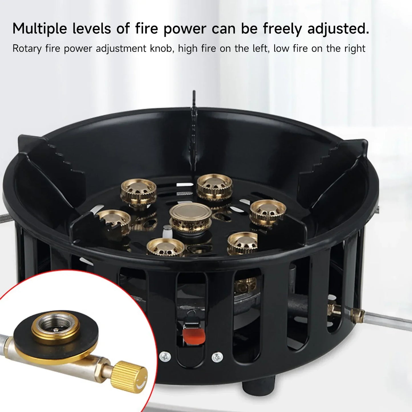 19800W Camping Stove 7-Core Fire Holes Black Camp Cooking - Tophatter Daily Deals