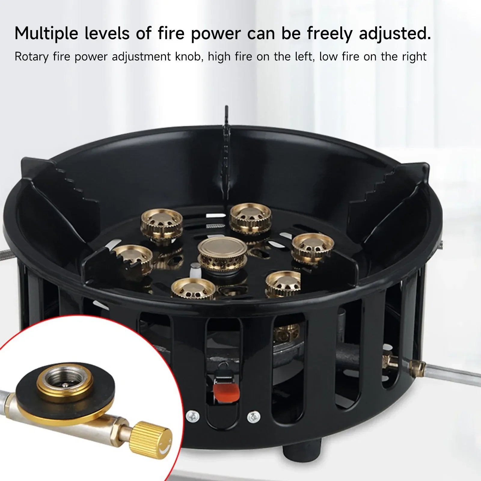 19800W Camping Stove 7-Core Fire Holes Black Camp Cooking - Tophatter Daily Deals