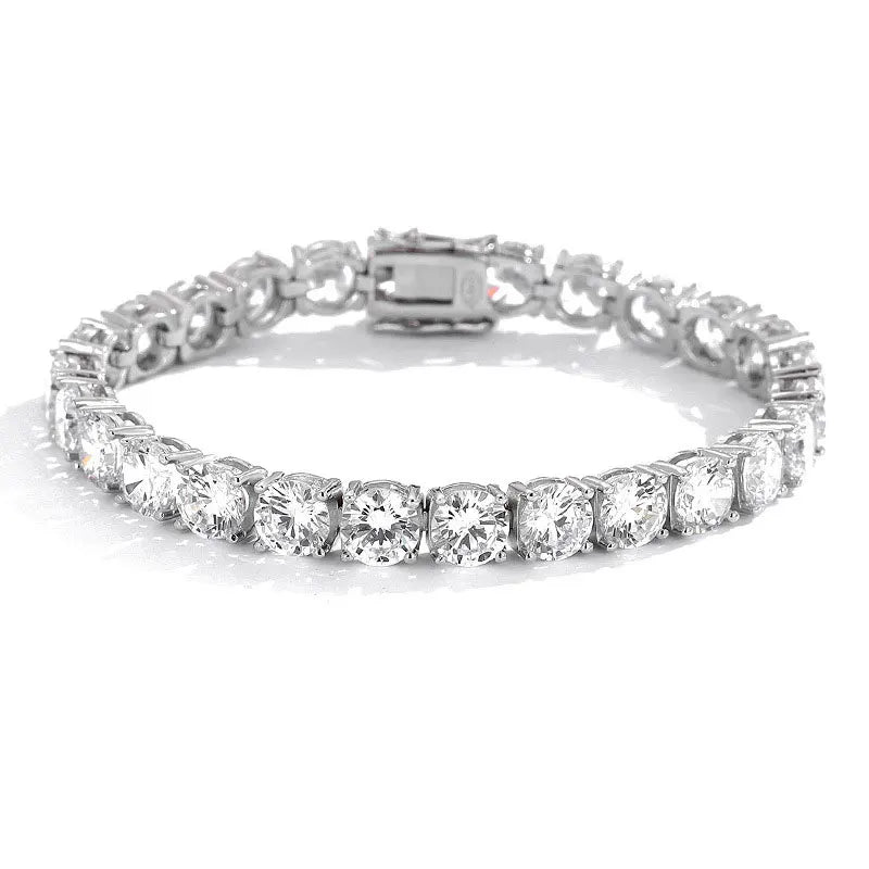 Moissanite 2mm Tennis Bracelet Sterling Silver White 6.5mm - Tophatter Daily Deals