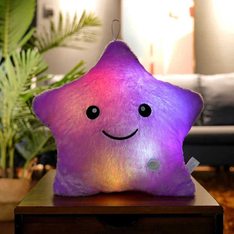 Luminous Star Plush Glowing LED Stars Cushion Purple Outer Space - Tophatter Daily Deals