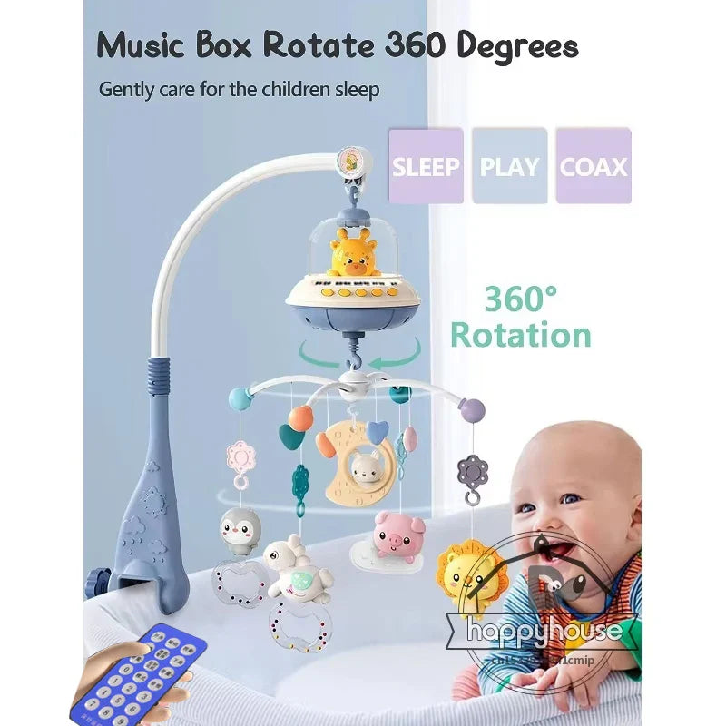 Musical Crib Mobile Newborn Sensory Toys Light Projector - Tophatter Daily Deals