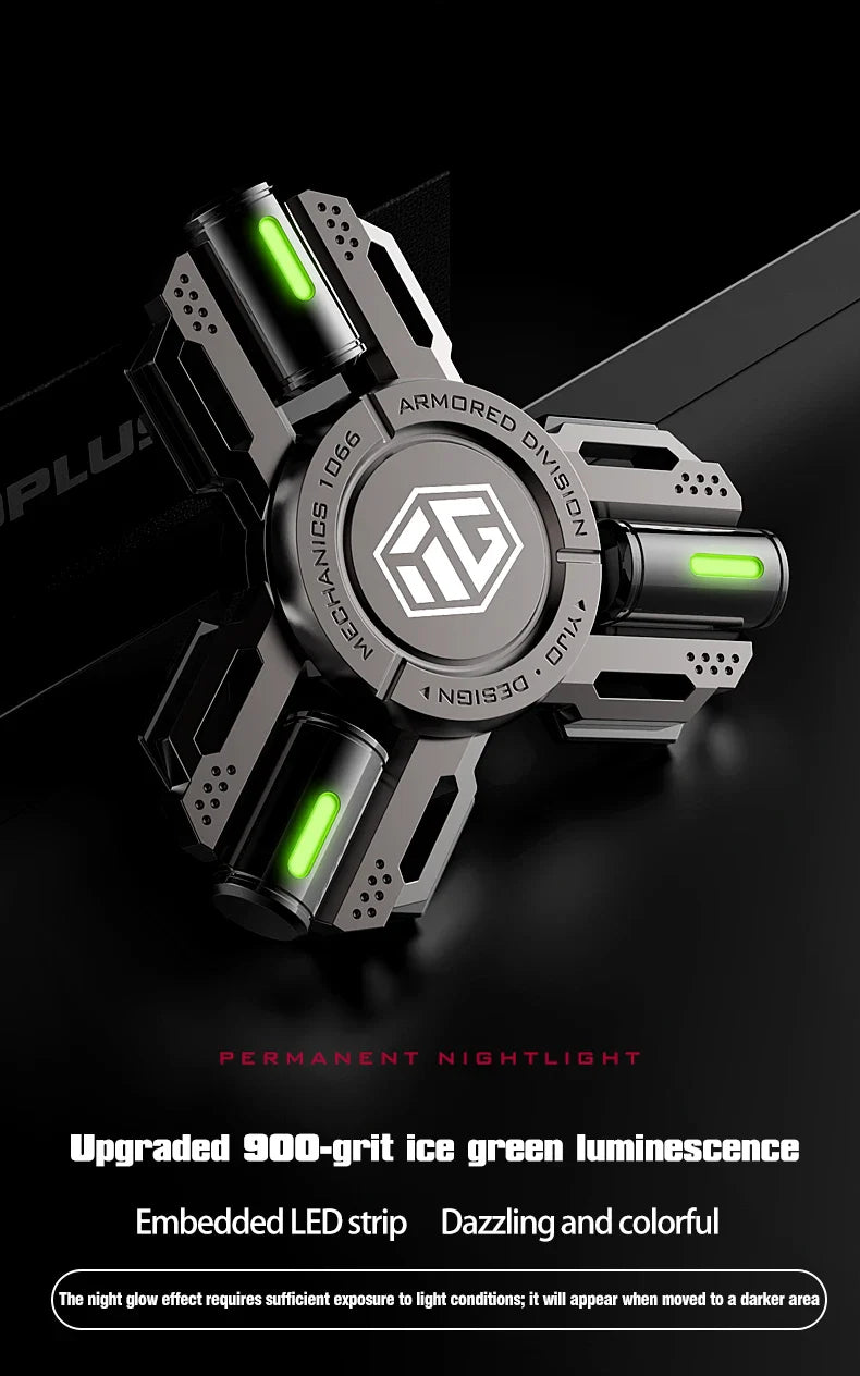 Glow Fidget Spinner Alloy EDC Long Spin Stress Relief - Tophatter Daily Deals