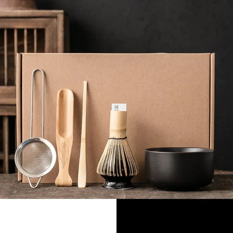 Matcha Tea Set 6pc Bamboo Ceramic Teaware Ceremony Gift 4 - Tophatter Daily Deals