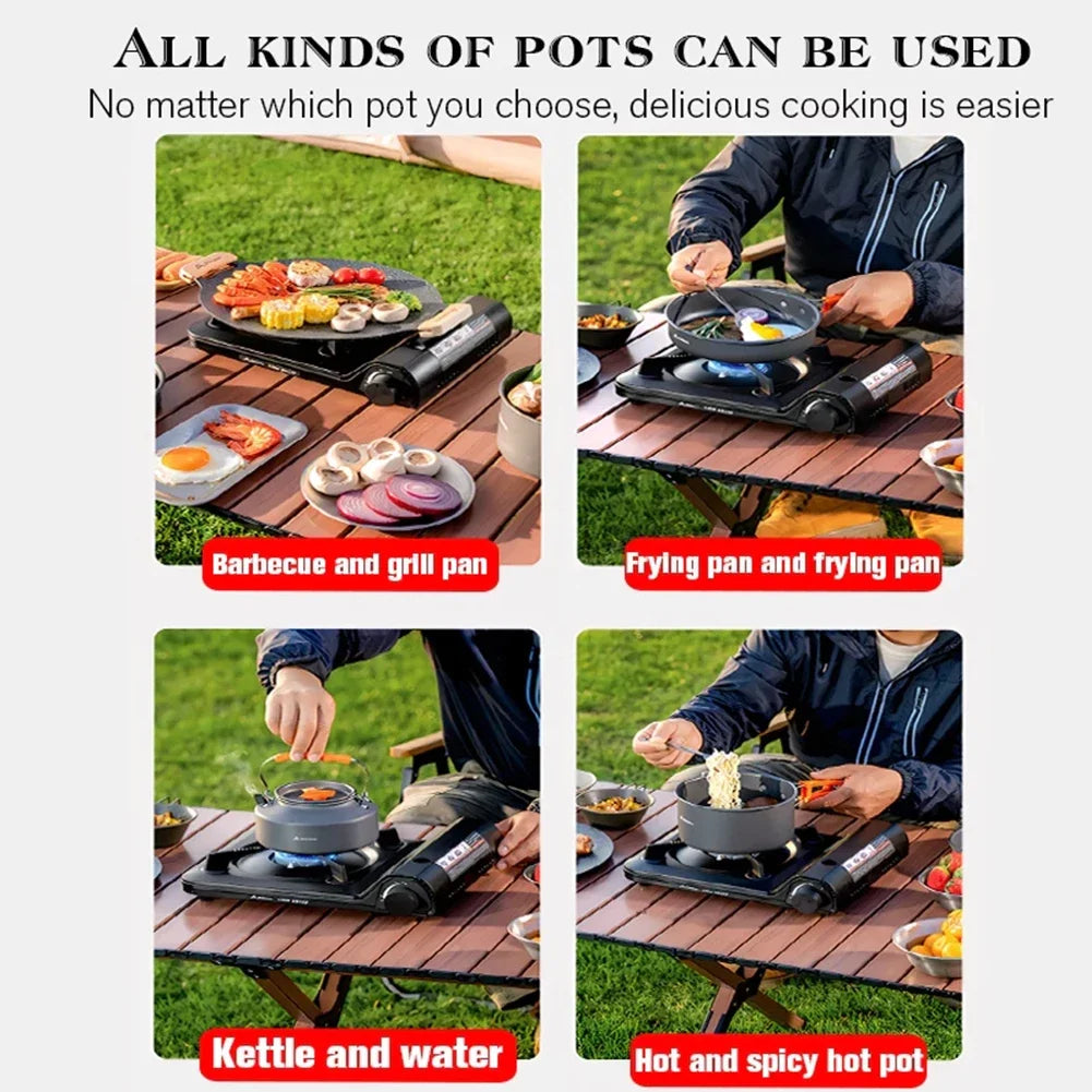 Single-Burner Camping Gas Stove Black Camp Cooking - Tophatter Daily Deals