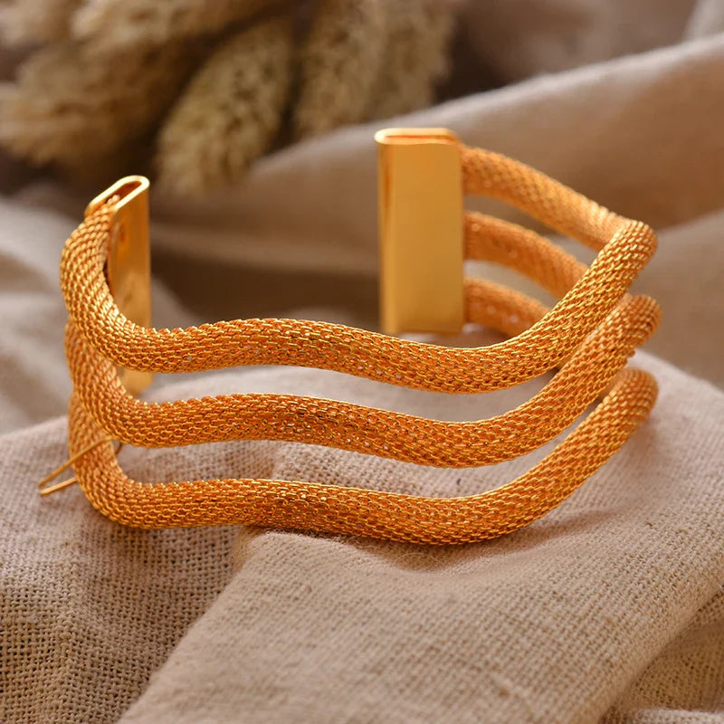Gold Plated Bangles Luxury Arabic Wedding Bracelet - Tophatter Daily Deals