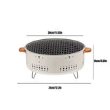Round Charcoal BBQ Grill Stove White Camp Cooking - Tophatter Daily Deals